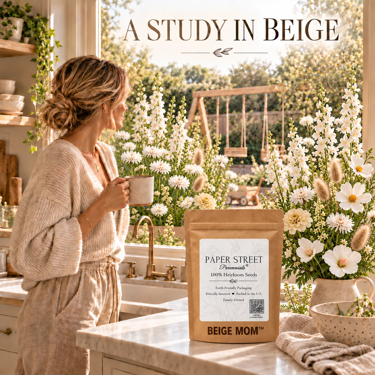 A study in beige: a garden that belongs with your home