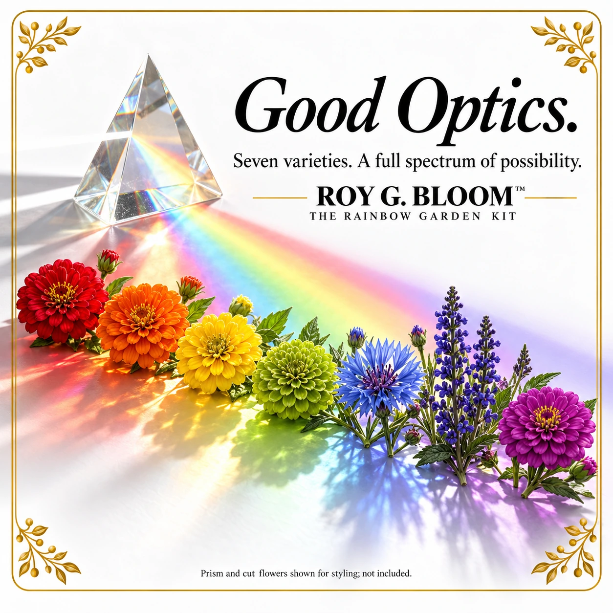 Good Optics rainbow garden inspiration