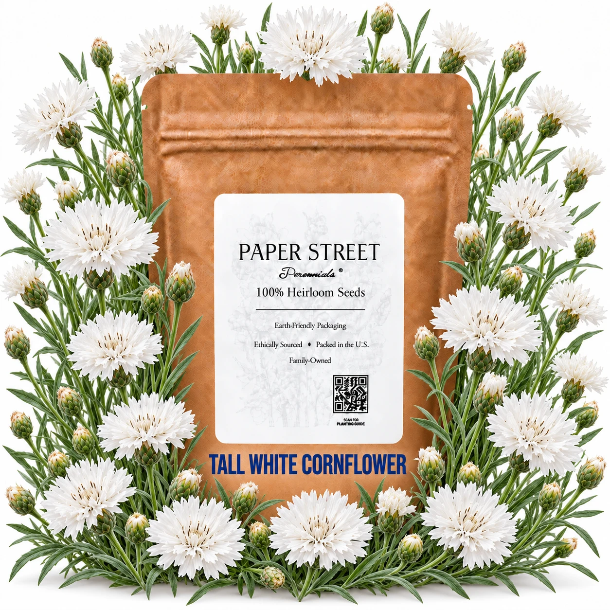 Tall White Cornflower product image