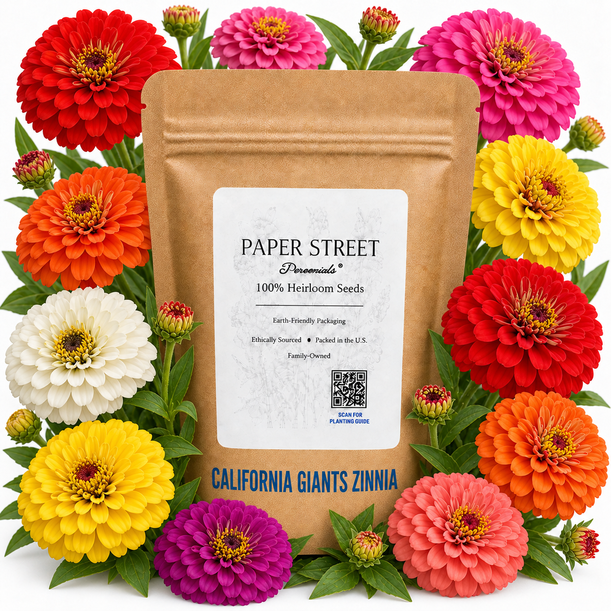 California Giants Zinnia seeds